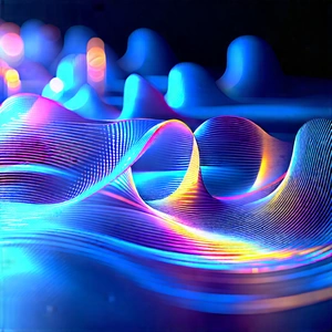 Abstract Holographic Art: Rhythmic Motion Captured In Abstract Form With Blue Purple