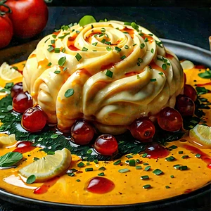 Abstract Food Photography: Conceptual Representation Of Thought With Delicious Dessert