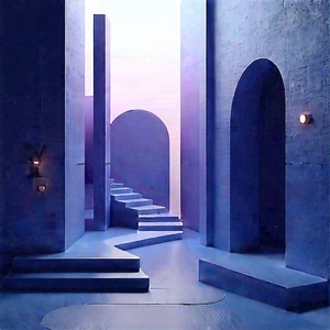 Abstract Fantasy Art: Minimalist design with geometric shape