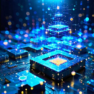 Blockchain Network Visualization With Blue White