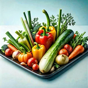 Lifestyle Abstract Design: Farm-to-table Meal Prepared With Seasonal Produce With Large, Colorful
