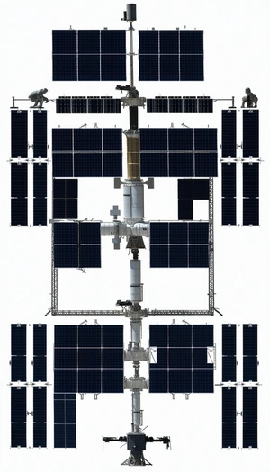 white drawing space station