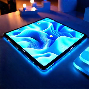 Tablet With Glowing Screen With Table Large,