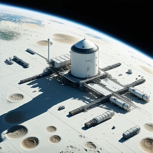 A Large White Dome Structure Is Located On A Distant Planet