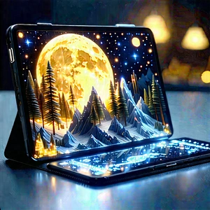 Tablet With Glowing Screen With Tablet Computer