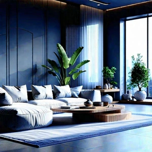 Lifestyle 3d Render: Cozy Living Room With (minimalist:1.17) Decor With Image, There