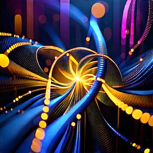 Close-up of fiber optic cables