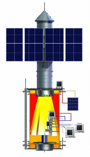 The Image Is A Drawing Of A Space Station With A Solar Panel On The Side