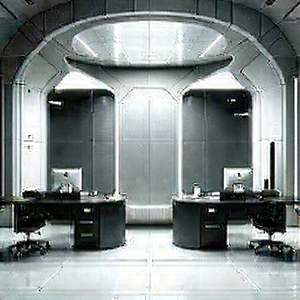 (futuristic:1.16) Tech Startup Office With Image, There