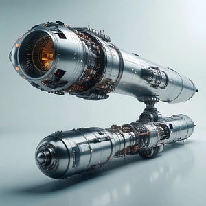 A Large, Silver, Cylindrical Object Is Shown In A Close-up View