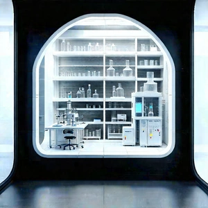 Futuristic Research Laboratory With Image, There
