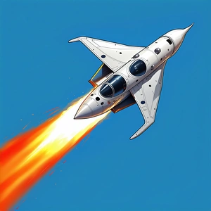 A White Jet Is Flying Through The Sky, Leaving A Trail Of Smoke Behind It