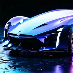 Innovative Electric Vehicle Design With Futuristic Blue