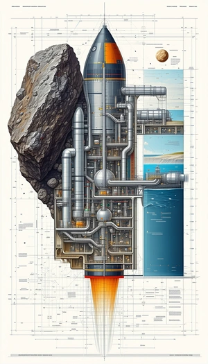 A Large, Detailed Drawing Of A Submarine Is Displayed On A Piece Of Paper