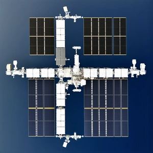 A Large Space Station With A Cross-shaped Design