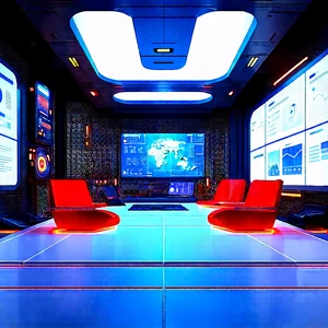 (futuristic:1.48) Tech Startup Office With Image, There