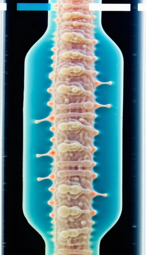 blue orange striped object