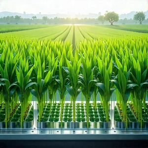Tech Digital Illustration: Agricultural Technology In Design Studio With Large Field