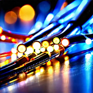 Close-up Of Fiber Optic Cables With Close-up Bunch
