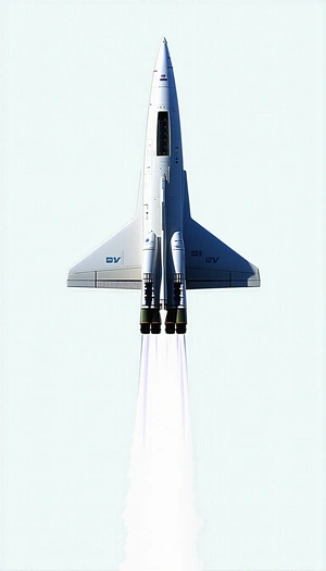 A White Jetliner Flying Through The Sky, With A Trail Of Smoke Behind It