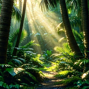 Nature Advertising Photography: Tropical plants in sunlit clearing