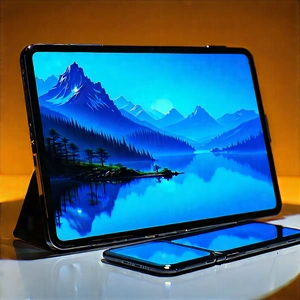 Tablet With Digital Artwork With Table Large,