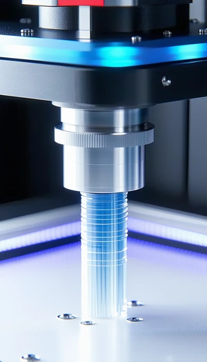 A Blue And Silver Drill Bit, Which Is Being Used To Drill Into A Piece Of Wood