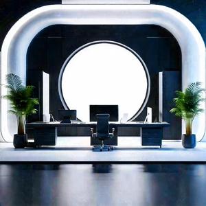 Futuristic Tech Startup Office With Large, Modern