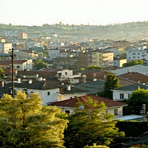 Urban Hdr Photography: Cityscape of small town during midday