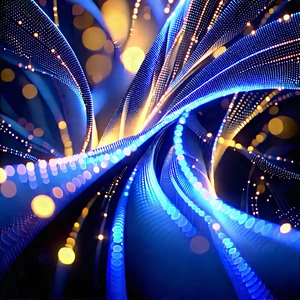 Close-up of fiber optic cables