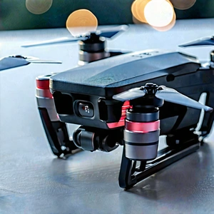 Tech Drone Photography: Wireless Earbuds With (digital:1.2) Artwork With Black Drone
