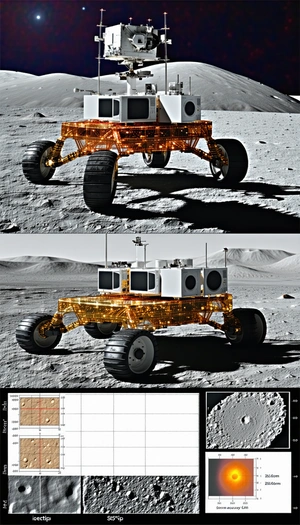 The Image Is A Split Screen Of A Rover On The Moon