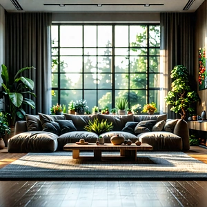 Lifestyle Professional Photography: Cozy living room with organized space
