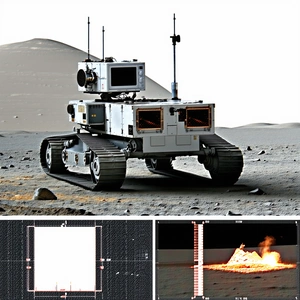 A White Robotic Vehicle, Possibly A Rover, Sitting On A Dirt Surface