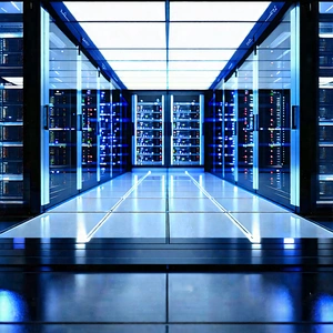 (futuristic:1.25) Server Room With Large, Modern