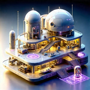 (futuristic:1.49) Research Laboratory With Image, There