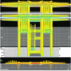 computer-generated drawing large yellow structure