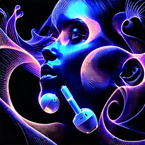 Wireless earbuds with glowing screen