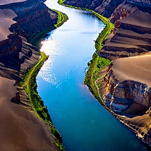 Nature Aerial Photography: Aerial View Of Winding River With Beautiful River
