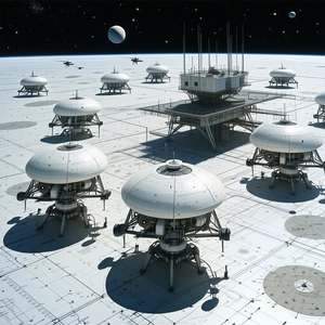 image, there large white structure