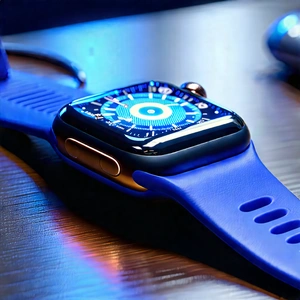 Smart Watch With User Interface With Blue Watch
