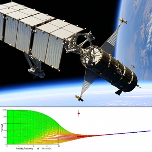A Spacecraft, Possibly A Satellite, Flying Through The Sky