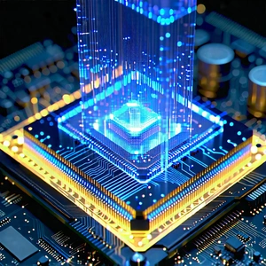 Tech Tilt-Shift Photography: Quantum computer with holographic projection
