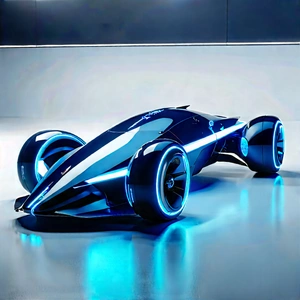 Innovative Electric Vehicle (design:1.44) With Blue Futuristic