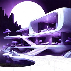 (futuristic:1.19) Smart Home With Image, There