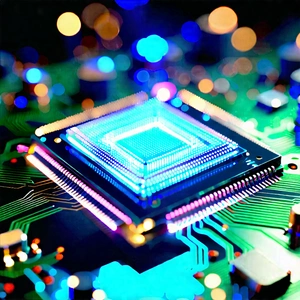 Close-up Of Microprocessor With Close-up Computer