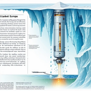 colorful illustration submarine, specifically Cryobot