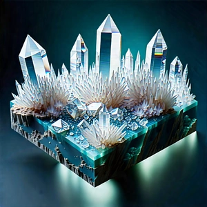 Abstract Isometric Art: Abstract Interpretation Of Crystal Growth With Blue White