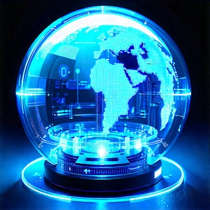 Healthcare Technology In Manufacturing Facility With Blue Globe
