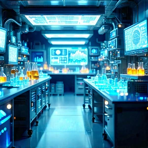 Entertainment Technology In Modern Laboratory With Image, There